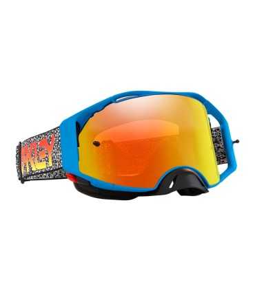 Oakley Airbrake MX Goggle Blue Crackle Fire Iridium Lens