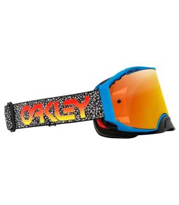 Oakley Airbrake MX Goggle Blue Crackle Fire Iridium Lens