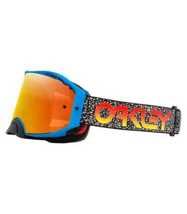 Oakley Airbrake MX Goggle Blue Crackle Fire Iridium Lens