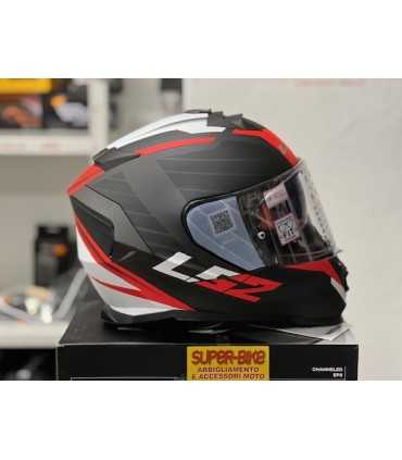 CASCO LS2 FF800 STORM NERVE NERO ROSSO OPACO