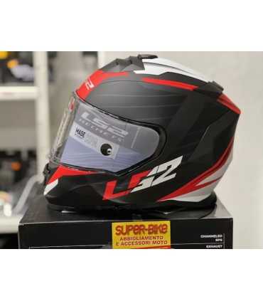 CASCO LS2 FF800 STORM NERVE NERO ROSSO OPACO