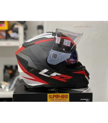 CASCO LS2 FF800 STORM NERVE NERO ROSSO OPACO