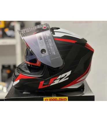 CASCO LS2 FF800 STORM NERVE NERO ROSSO OPACO