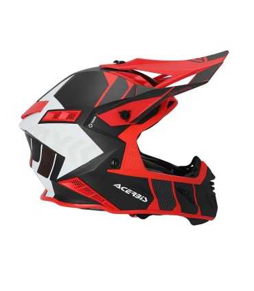 Casco cross Acerbis X-track nero rosso opaco