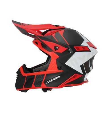 Casco cross Acerbis X-track nero rosso opaco