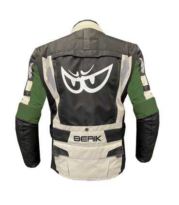 Veste moto touring Berik Adventure blanc vert