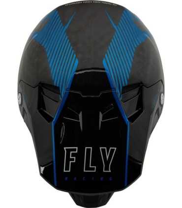 Motocross helm Fly Racing Formula blau carbon matt