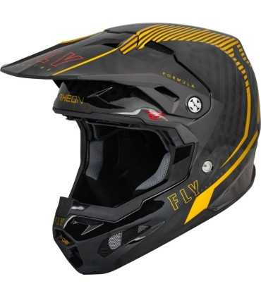 Casco motocross Fly Racing Formula giallo carbon matt