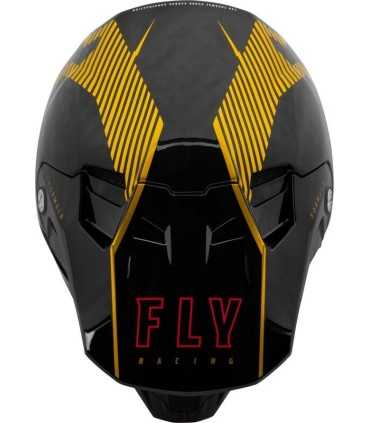 Casco motocross Fly Racing Formula giallo carbon matt