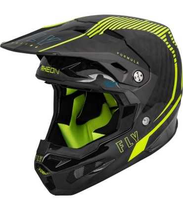 Casco motocross Fly Racing Formula giallo fluo carbon matt