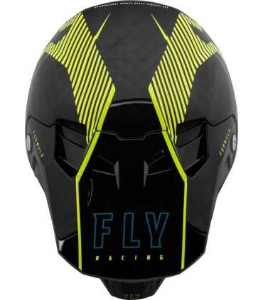 Motocross Fly Racing Formula carbon yellow fluo matt helmet