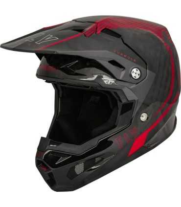 Casque motocross Fly Racing Formula rouge carbon matt