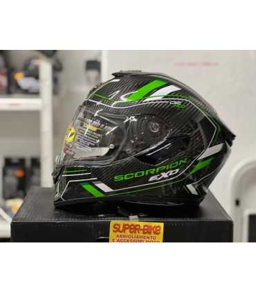 Casco integrale Scorpion Exo 1400 Evo 2 Carbon Air Mirage verde