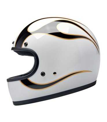 Casque Gringo Biltwell Flames blanc