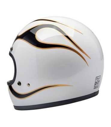 Casco Gringo Biltwell Flames bianco