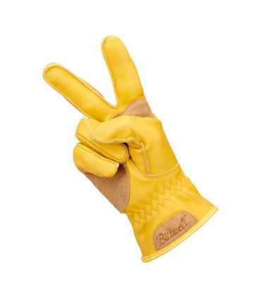 Biltwell Work 2.0 gants en cuir jaune