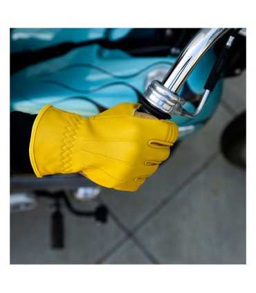 Biltwell Work 2.0 leather gloves yellow