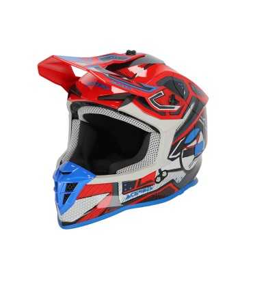 Casco cross Acerbis Linear rosso blu