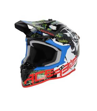 Casque cross Acerbis Linear rouge bleu