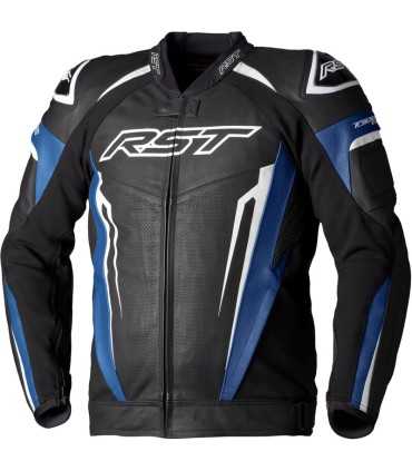 RST TracTech Evo 5 black blue leather jacket