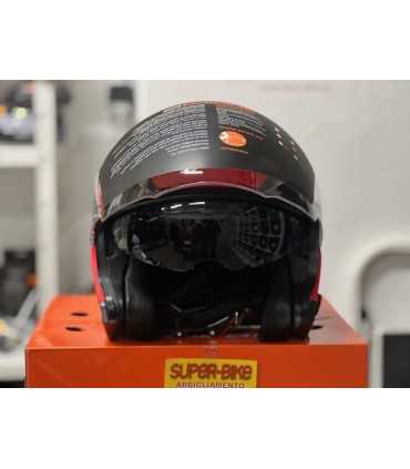 Moto Jet Helmet with Integrated Bluetooth Origin Palio Hyper 2.0 BT red matt