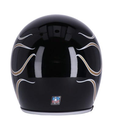 Casque Jet 13 1/2 Skull Bucket FLAMES GOLD