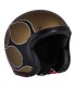 Casque Jet 13 1/2 Skull Bucket FLAMES MATT GOLD