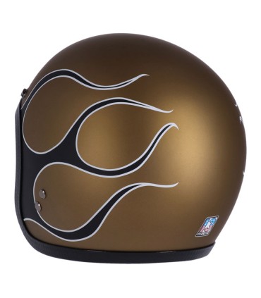 Jet 13 1/2 Skull Bucket FLAMES MATT GOLD