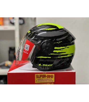 Casco jet LS2 OF616 Airflow 2 Brush giallo