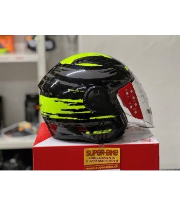 Casco jet LS2 OF616 Airflow 2 Brush giallo