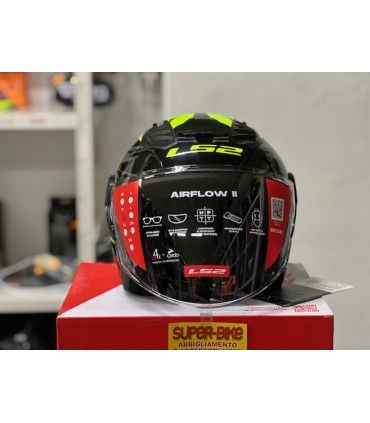 Casco jet LS2 OF616 Airflow 2 Brush giallo