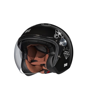 Casque jet Nexx X.G30 Tattoo noir blanc