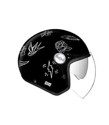 Casque jet Nexx X.G30 Tattoo noir blanc