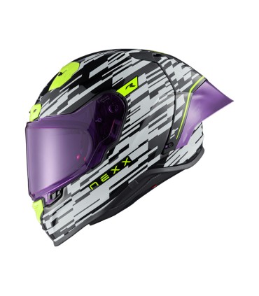 Casco moto Nexx X.R3R Glitch Racer bianco