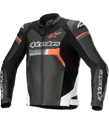 Giscca pelle Alpinestars GP Force Airflow nero rosso