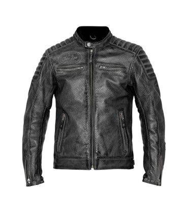 Giacca in pelle moto John Doe Storm nera