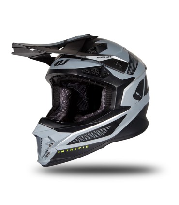 Casco cross Ufo Intrepid nero grigio opaco