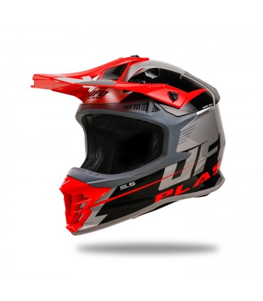 Casco cross Ufo Intrepid grigio rosso