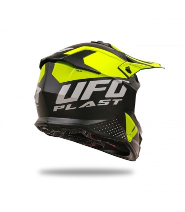 Casco cross Ufo Intrepid nero giallo