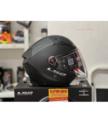 Casco jet LS2 OF603 Infinity 2 carbonio opaco