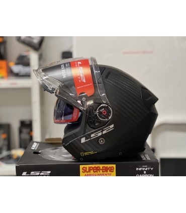 Casco jet LS2 OF603 Infinity 2 carbonio opaco