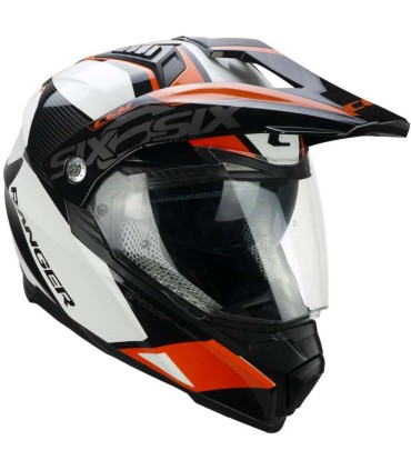 Casco Crosstourer CGM 666A Ranger bianco arancio