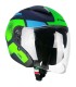 Casco jet CGM 136G Galaxy verde blu opaco