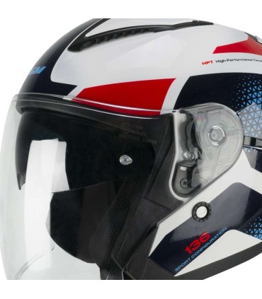 Casco jet CGM 136G Galaxy bianco blu rosso