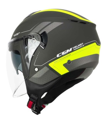 Casco jet CGM 126 G Iper City grafite giallo opaco