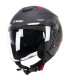 Casco jet CGM 126 G Iper City nero rosso opaco