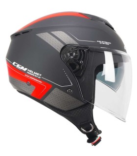 Casque jet CGM 126 G Iper City noir rouge matt