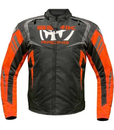 Giacca moto Berik Urban Microdry nero arancio