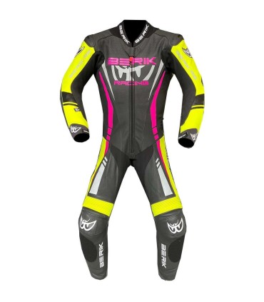 Berik Ls1-171334FR black yellow fuchsia leather suit