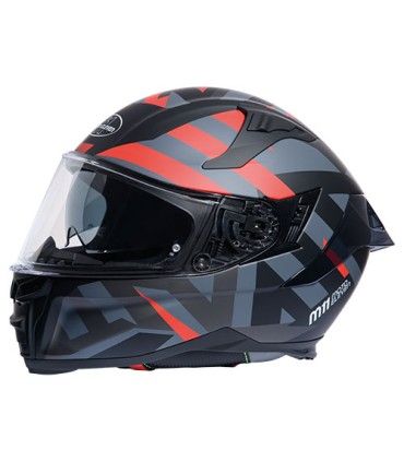 Casco moto M11 Pace nero rosso grigio opaco